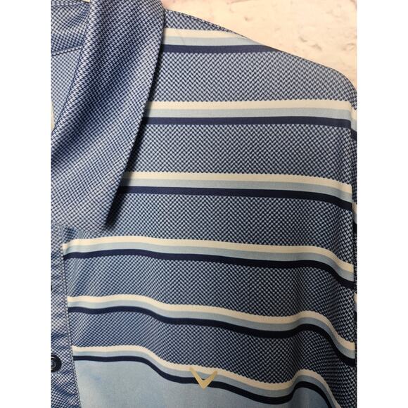Callaway OptiDri Men's Short Sleeve Polo Shirt Blues Stripes Size XXL - Picture 5 of 7